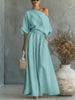 Cropped Off-shoulder Top And Pants Two-piece Set